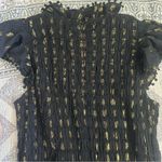 Sea New York Laura Metallic Fil Coupe Smocked Dress In Black Size 0 Photo 8