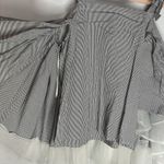 INA  [i:na] Women's Size Small Black White Stripe Off Shoulder Chiffon Ruffle Top Photo 3