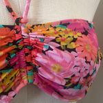 Shade & Shore  bikini top Barbie Pink floral ruched pad halter swimwear New 34B Photo 5