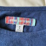 Urban Outfitters  “You Wish” Graphic Fitted Long Sleeve Crop Top Navy Blue Size M Photo 3