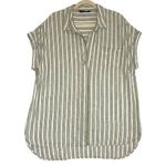 Ellen Tracy Linen Blend Top-Tunic Women XXL Striped Gauze Resort Everyday Boho Photo 0