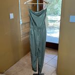 Bar III Satin Jogger Jumpsuit Dusty Olive Size XS Photo 1