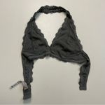 Free People  Intimately Bralette Galloon Lace Halter Adjustable Band Floral Grey Photo 9