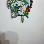 FOR THE REPUBLIC  White Floral Front Tie Blouse Sz L Photo 6