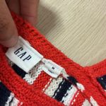 Gap  Striped Crocheted‎ Tank Top Red White Blue Sleeveless Casual Knit Summer Photo 3