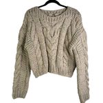 Free People Cozy Cabin Sweater Chunky Knit Cropped Small Photo 1