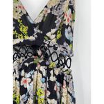 Marissa Webb Deanna Black Floral Print Silk Sleeveless V Photo 4