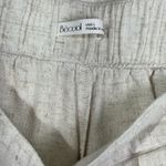 Be cool Beige Linen Pleated Pull-On High Waisted Shorts Size Large Elastic Back Photo 3