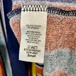 Egs Women’s Long Sleeve Knit Crewneck Midi Dress Mustard & Navy Stripe Size Sm Photo 4