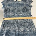 Tyler Boe Fit & Flare Dress Womens 4 Blue Crocodile Alligator Print Cap Sleeve Photo 11