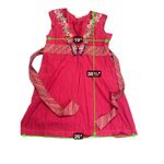 Pink Striped Dress‎ XL Floral Embroidery Butterfly Sleeveless Casual Cute Photo 1