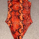 Princess Polly Princess Poly Orange Snakeskin Bodysuit  Photo 0