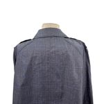Brooks Brothers Brooks‎ Brothers Cape Jacket Coated Plaid Check Print Linen Blue Size Large Photo 6