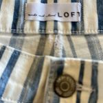 Loft NWT  Fresh Cut Denim Cut Off Shorts in Blue White Stripe SZ-31 Photo 3