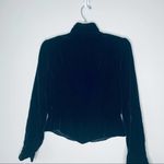 Carmen Marc Valvo black velvet ruffled silk blend fitted jacket size 6 Photo 7