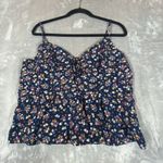 Nine Britton Smocked Tank Top XXL Plus Babydoll Adjustable Straps BEACHY Cottage Ruffle Boho Photo 1