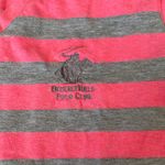 Beverly Hills Polo Club Pink Gray Striped V-Neck Tee Women’s Size L Large Casual Photo 2