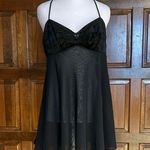 NWT Victoria’s Secret Babydoll Black Velvet Sheer Night Gown Size Large Lingerie Photo 0