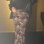 Princess Polly Leopard Satin Maxi Skirt Photo 0