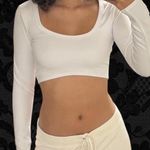 Wild Fable White Crop Top Long Sleeve Photo 0