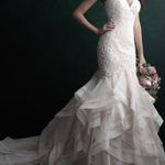 ALLURE COUTURE Elegant Lace and Tulle Wedding Dress Pink Size 12 Photo 0