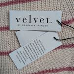 Velvet by Graham & Spencer Kierra Pullover Sweater Ecru Pink Striped Knit XL New Photo 11