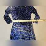 Nic+Zoe Geometric Abstract Pattern Twist Dress Size MED Blue Black Photo 4