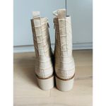 Anthropologie Platform Boot SZ40/ 9.5 Stompy Creme Alligator Embossed Leather Photo 6