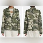 Zadig & Voltaire  Virginia Camo Raw-Edge Button-Front Cotton Blazer Jacket Large Photo 3