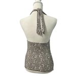 DKNY Donna Karan New York Halter Tankini Swimwear Top Taupe White M Photo 5