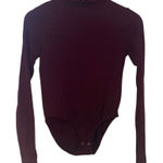 Unbranded Bodysuit turtle neck long sleeve S/M ribbed red wine Photo 0