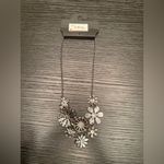 Apt. 9 NWT  Black Metal Floral Flower Bib Necklace Statement Necklace Photo 4