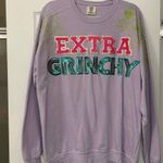 Hand Crafted Extra Grinchy Christmas Sweatshirt Purple Size XL Photo 0