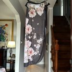 Pretty Matching Floral Swimsuit and Sarong Set Sz L Black Size L Photo 6