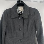 Anthropologie  Tulle Grey Wool‎ Blend Long Pea Coat Size S Peacoat Preppy Classic Photo 4