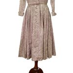 Vintage 1950s L’Aiglon Tan White Abstract Print Shirtwaist Dress Belted Size 14 Photo 8