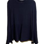 COS  Navy Peplum Flare Long Sleeve Top Photo 0