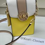 Michael Kors Carmen SM Color-Block Leather Phone Crossbody Bag - Sunshine Multi Photo 0
