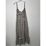 Bel Kazan Bow Print Maxi Dress Black White Ruffle Hem Boho Resort large Photo 12
