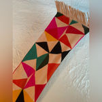 Echo geometric shapes, multicolor, acrylic blend scarf with fringe bottom Photo 1
