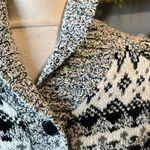 Evan Picone Sweater Silk Acrylic Cotton Angora Black White Cardigan Nordic Small Photo 7