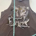 Gray Wolf Graphic Print Hipster Cut Off Tank Top Sz Lg Cotton Crew Neck Photo 10