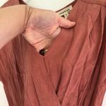 Monteau  Rose Pink V-Neck Surplice Short Sleeve Belted Wide Leg Jumpsuit Small S Photo 6