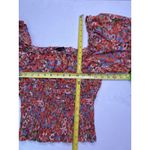 HOUSE OF HARLOW 1960 Ruffle Square Neck Smocked Top. Size L Orange Size L Photo 6