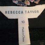 Rebecca Taylor BLACK SEMI SHEER SILK FLORAL PRINTED BLOUSE 10 Photo 11