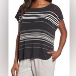 Eileen Fisher  PONCHO TOP XL GRAPHITE ORGANIC LINEN CREPE KNIT BATEAU NEW Photo 0