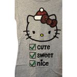 Hello Kitty  Juniors Medium Striped Long Sleeve Top Sanrio Cute Cat Graphic Shirt Photo 2