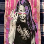 Via Penny Lane Reworked Apparel | Aaliyah Graphic Plaid Button Down Shirt Small Blue Photo 9