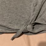 Modern Lux  size small distressed grey “I need a latte coffee” tie front top EUC Photo 3
