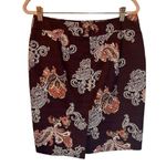 Ann Taylor  Maroon Paisley Pencil Skirt - Women’s Sz 6P VGUC Photo 4